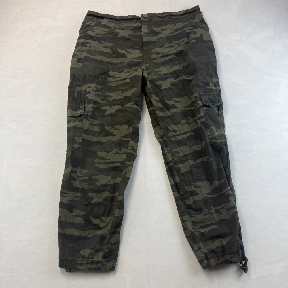 Social Standard by Sanctuary Cargo Pants Womens XL Green Camo Utility Military